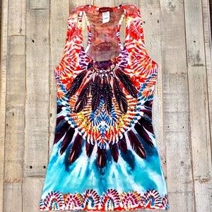 Beaded Fashion Western Tank Top - perfect condition. No missing embellishments.